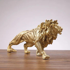 Golden Lion King Resina Ornamento