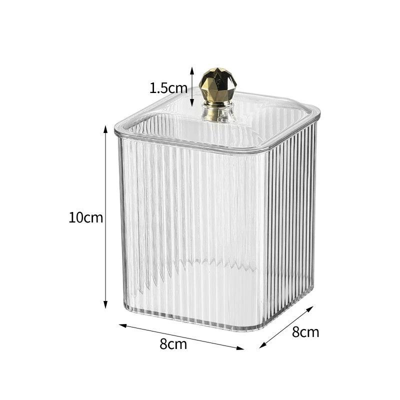 Porta Cotonetes Algodão Em Acrílico Transparente Requintado