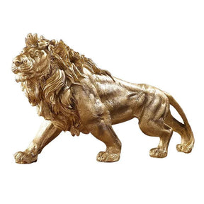 Golden Lion King Resina Ornamento